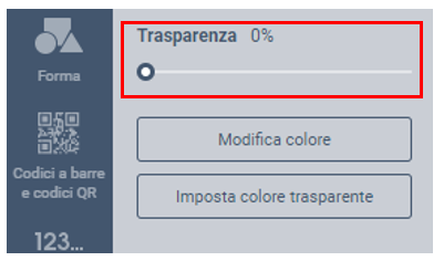 Transparency slider